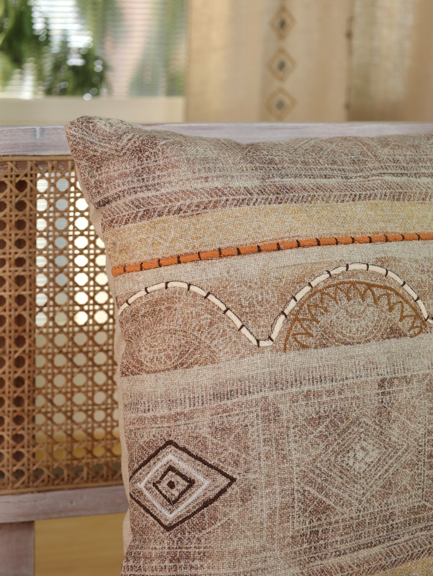 Boho Embroidered Cushion Cover