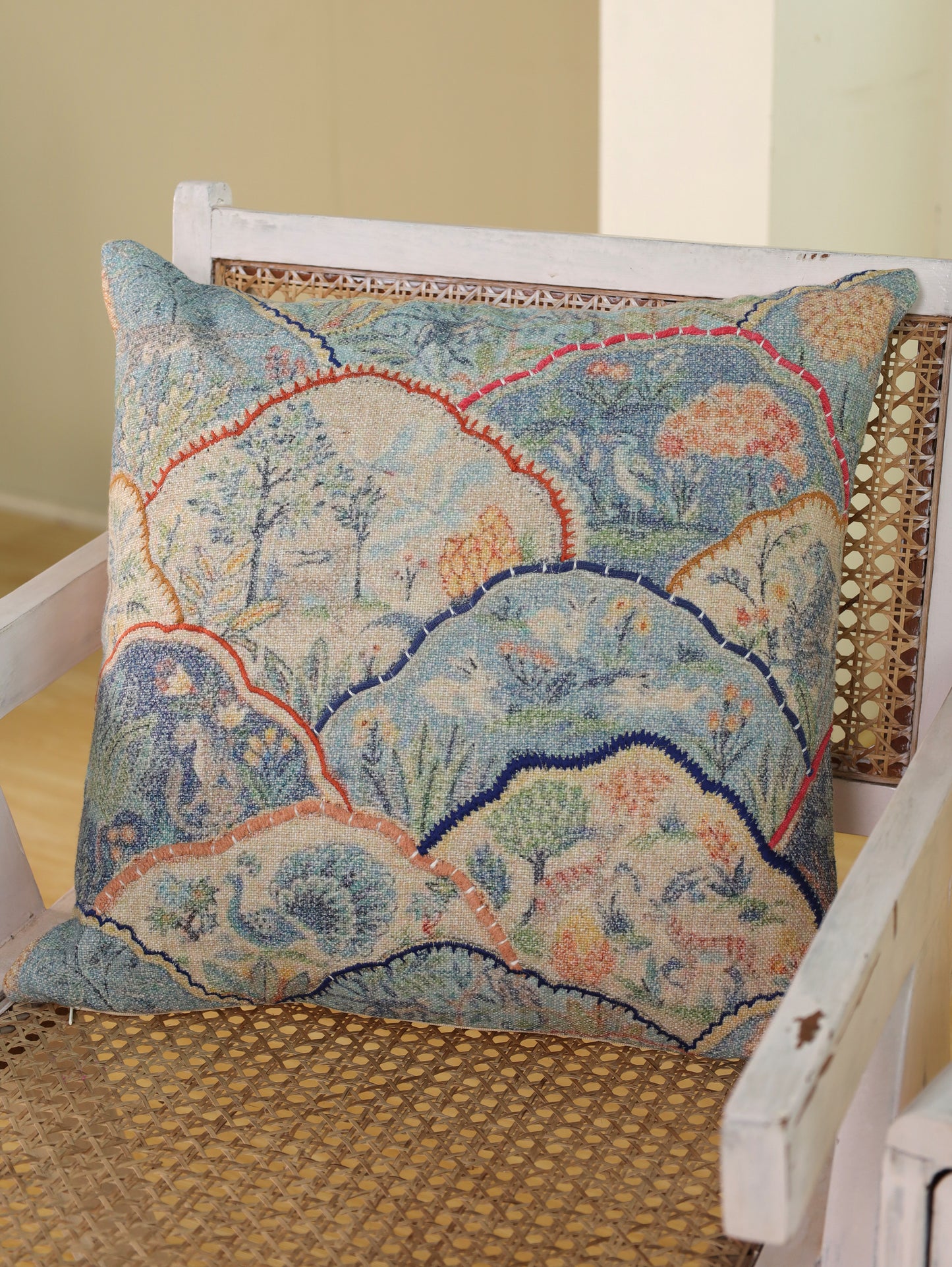 Boho Embroidered Cushion Cover
