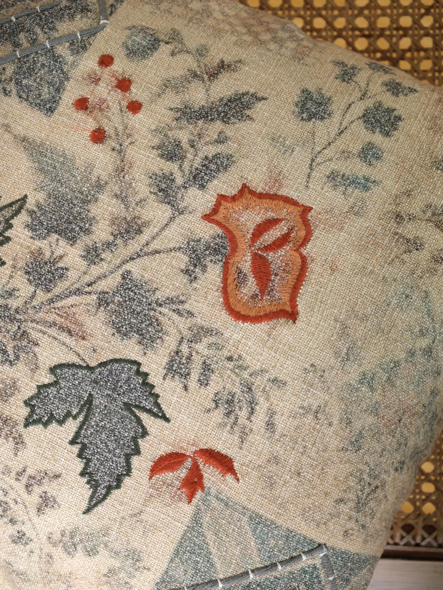 Boho Embroidered Cushion Cover