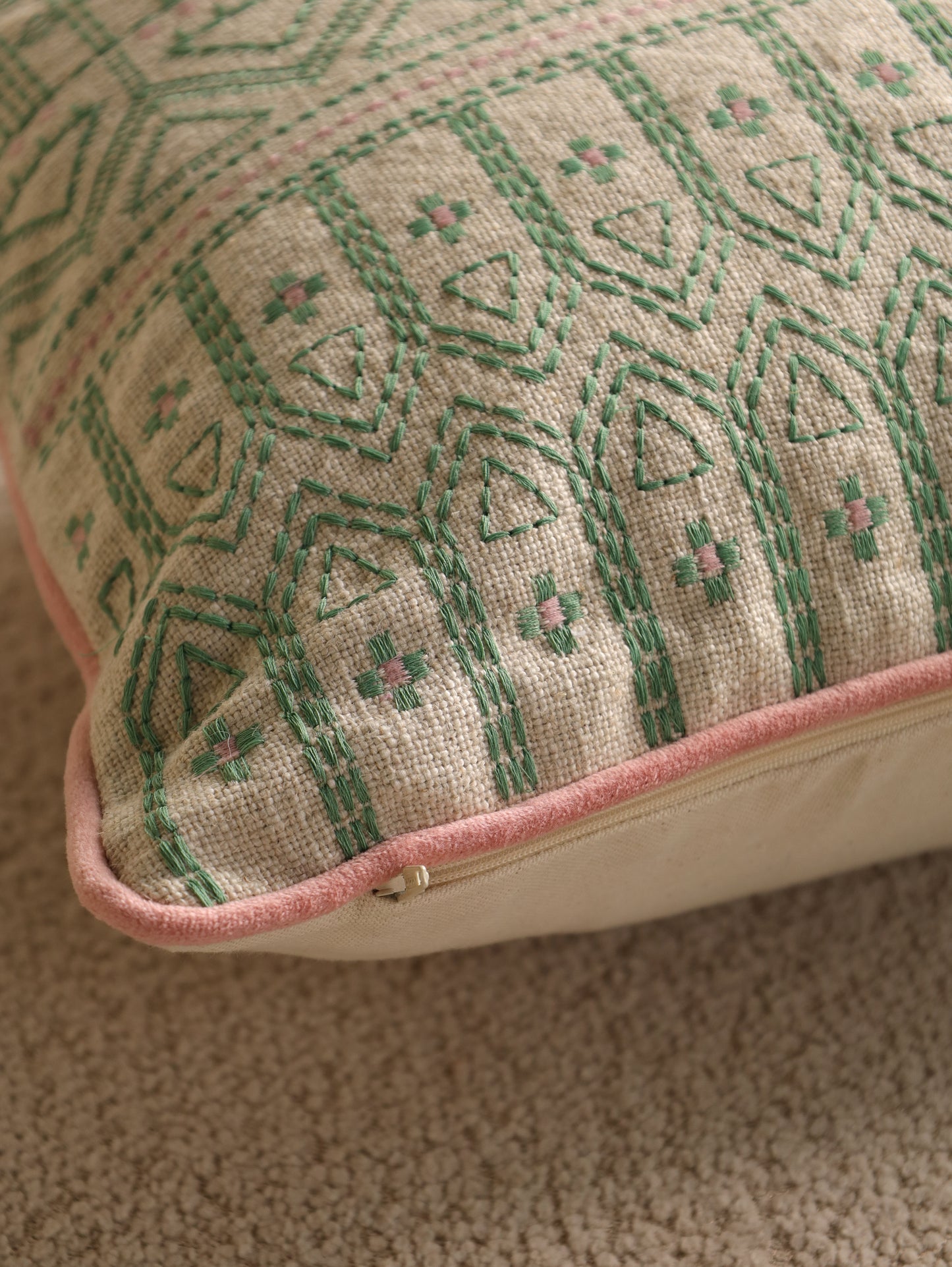 Boho Embroidered Cushion Cover