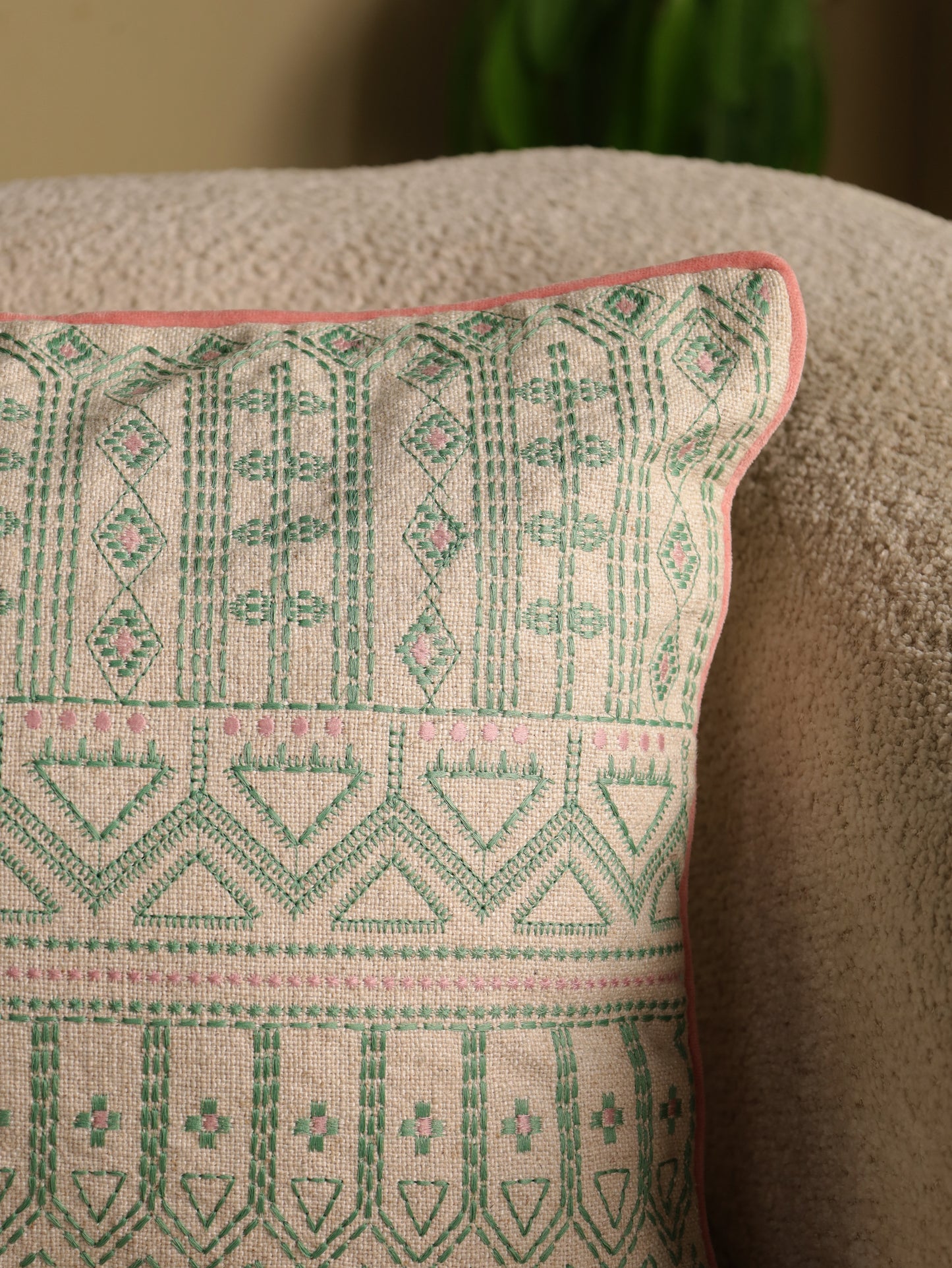Boho Embroidered Cushion Cover