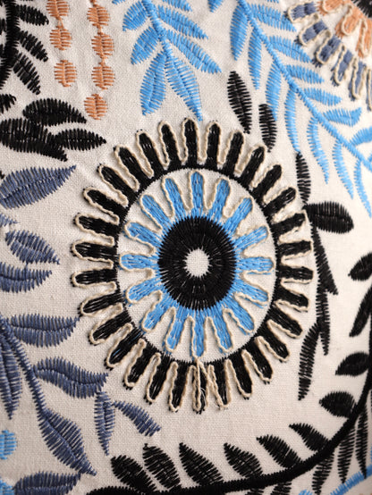Boho Embroidered Cushion Cover