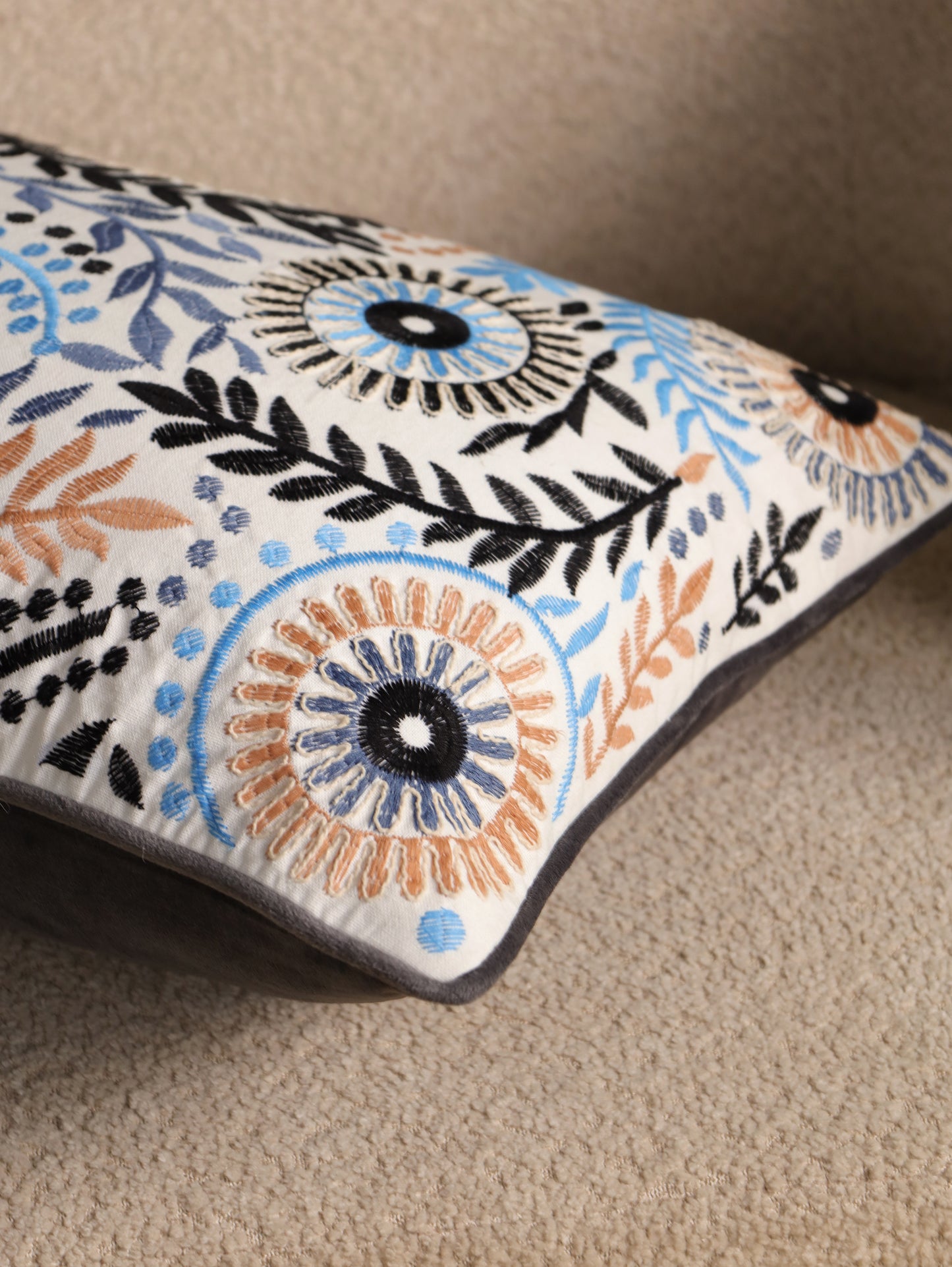 Boho Embroidered Cushion Cover