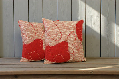 Abstract Cotton Embroidered Cushion Cover Set of 2