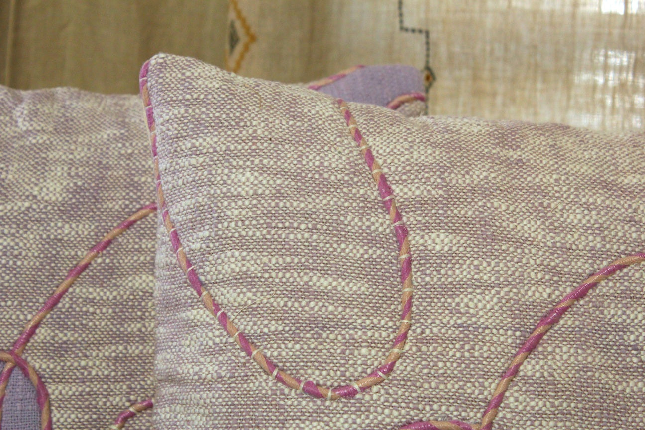Abstract Cotton Embroidered Cushion Cover Set of 2