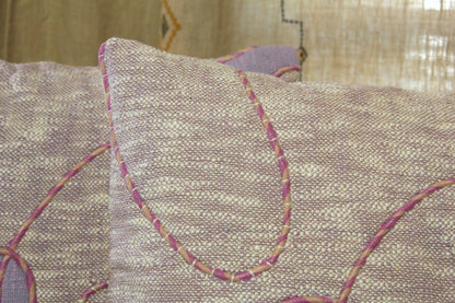 Abstract Cotton Embroidered Cushion Cover Set of 2