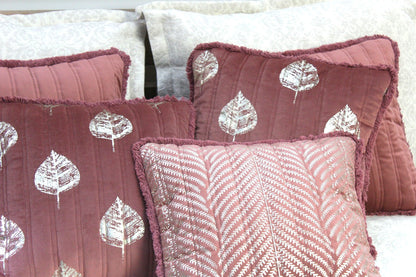 Foil Printed And Quilted Velvet Cushion Cover Set of 5