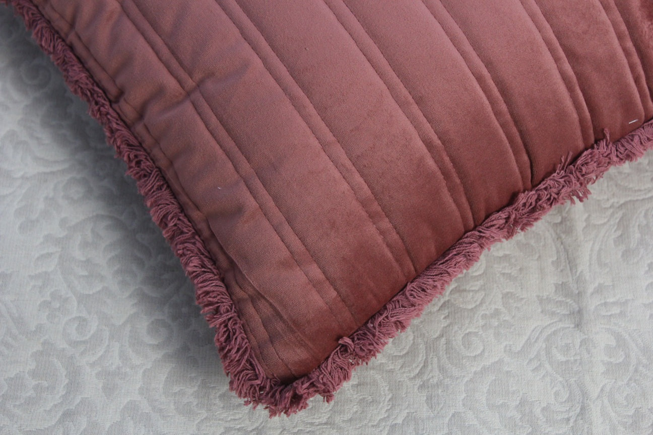 Foil Printed And Quilted Velvet Cushion Cover Set of 5