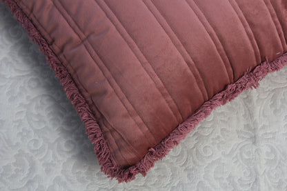 Foil Printed And Quilted Velvet Cushion Cover Set of 5
