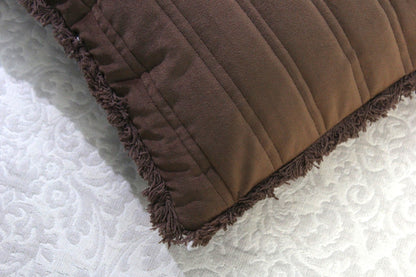 Foil Printed And Quilted Velvet Cushion Cover Set of 5