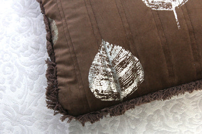 Foil Printed And Quilted Velvet Cushion Cover Set of 5