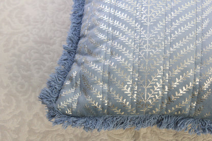 Foil Printed And Quilted Velvet Cushion Cover Set of 5