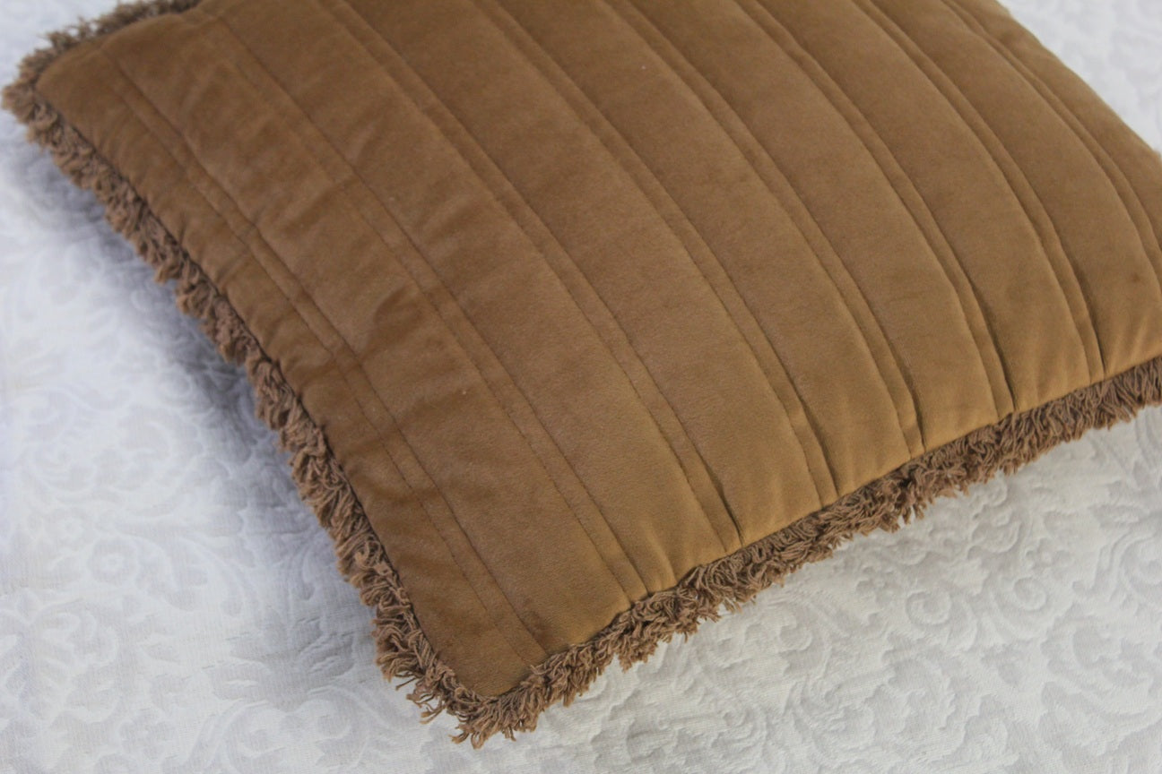 Foil Printed And Quilted Velvet Cushion Cover Set of 5