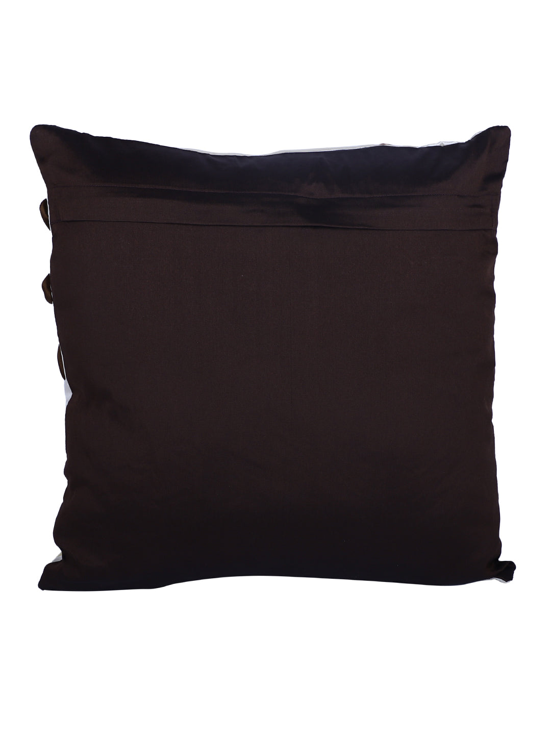 Eyda Satin Tape Ivory Color Designer Cushion Cover Set of 2-16x16 Inch