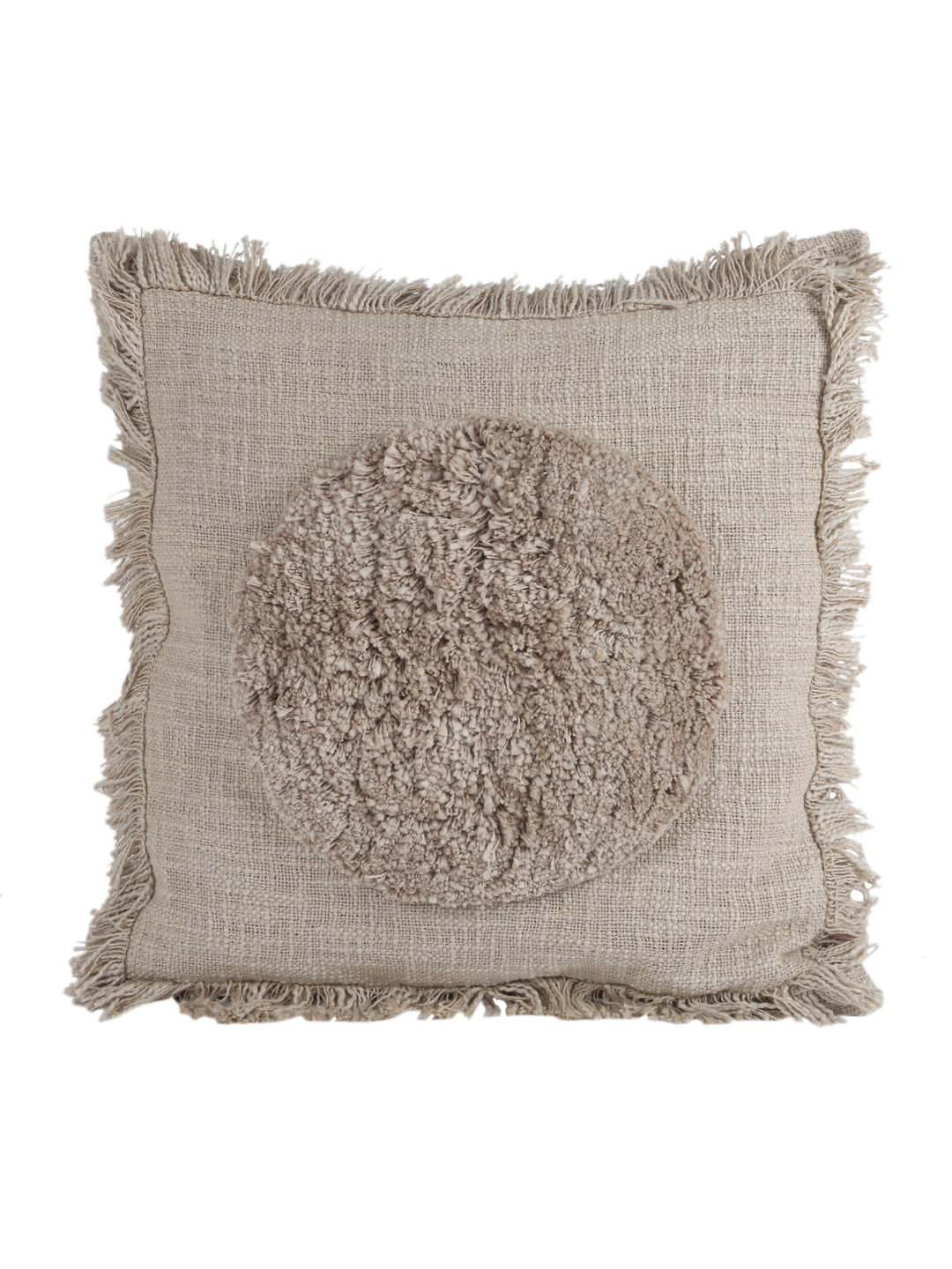 Eyda Premium Cotton Designer Light Brown Cushion Cover Set of 2-18x18 inch