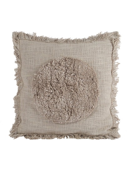Eyda Premium Cotton Designer Light Brown Cushion Cover Set of 2-18x18 inch