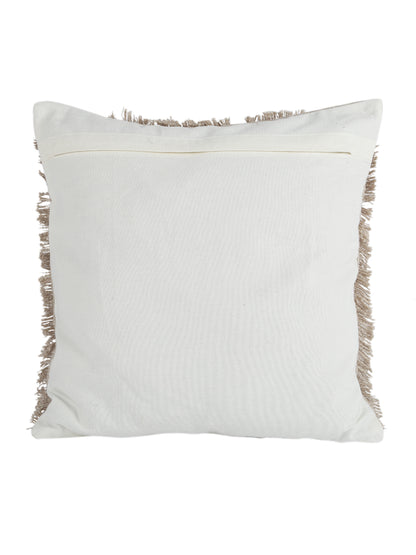 Eyda Premium Cotton Designer Light Brown Cushion Cover Set of 2-18x18 inch