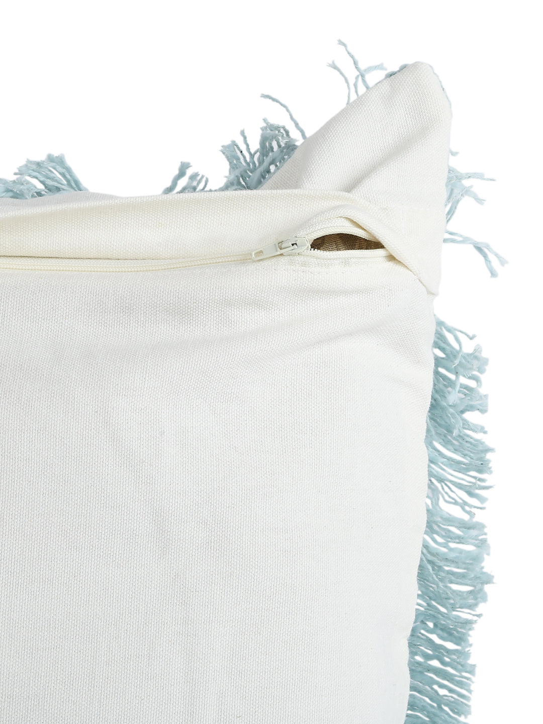 Eyda Premium Cotton Designer Turquoise Cushion Cover Set of 2-18x18 inch