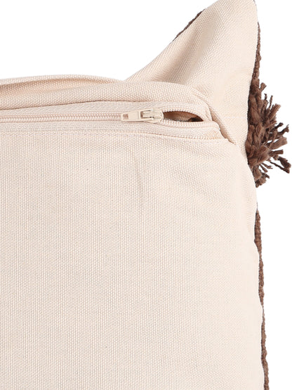 Eyda Premium Cotton Designer Choco Brown Cushion Cover Set of 2-18x18 Inch