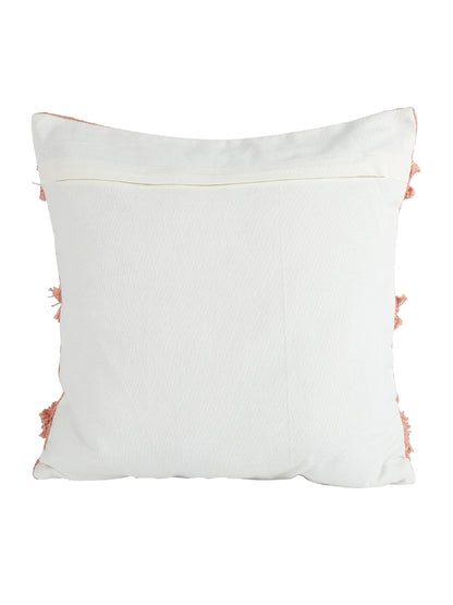 Eyda Premium Cotton Designer peach Color Cushion Cover Set of 2-18x18 Inch