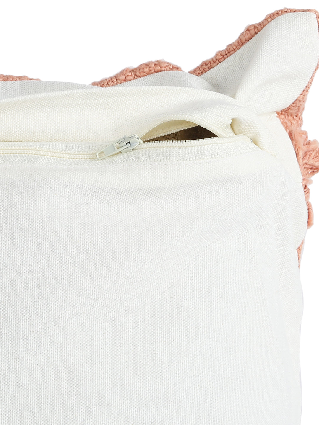 Eyda Premium Cotton Designer peach Color Cushion Cover Set of 2-18x18 Inch