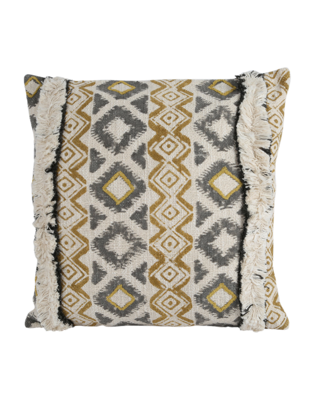 Eyda Premium Cotton Designer Beige Cushion Cover Set of 2-18x18 inch