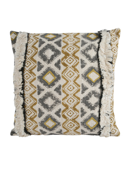 Eyda Premium Cotton Designer Beige Cushion Cover Set of 2-18x18 inch