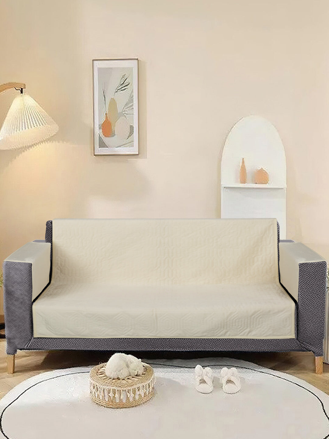 Premium Cotton Sofa Cover Set for 2 Seater Sofa Soft Comfortable Cover for Couch Flexible Stretch Sofa Slipcovers with Arm Rest
