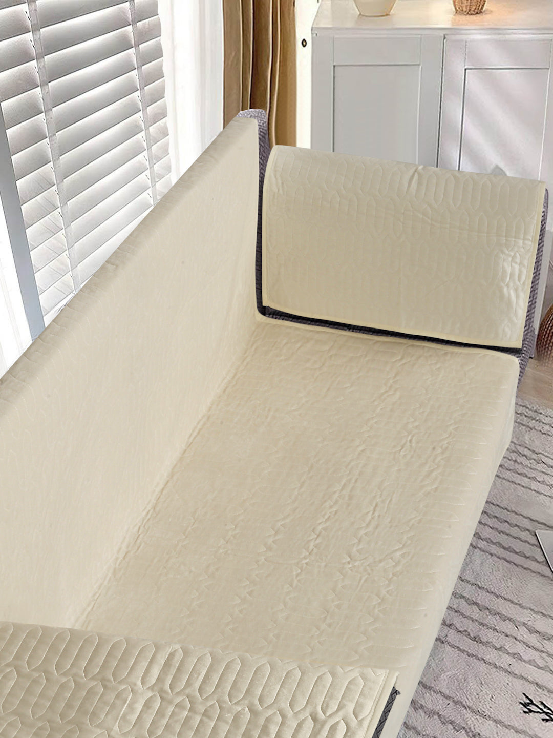 Premium Cotton Sofa Cover Set for 2 Seater Sofa Soft Comfortable Cover for Couch Flexible Stretch Sofa Slipcovers with Arm Rest