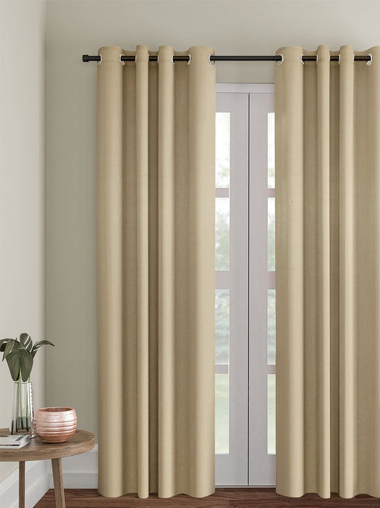 Eyda Gold Color Premium Semi Blackout Door Curtain- 1 Pc