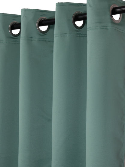 Eyda Sea Green Color Premium Semi Blackout Door Curtain- 1 Pc