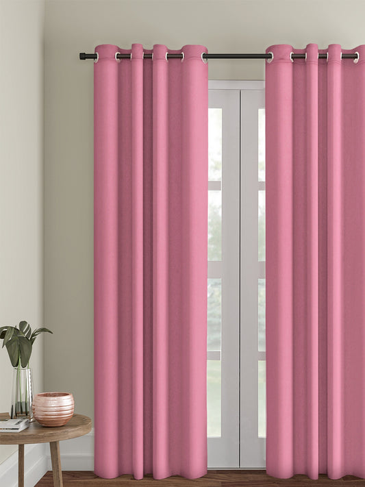 Eyda Pink Color Premium Semi Blackout Door Curtain- 1 Pc