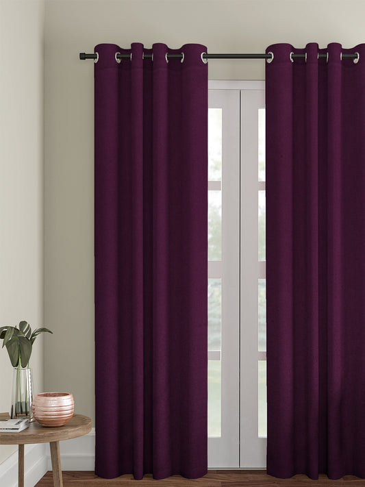 Eyda Purple Color Premium Semi Blackout Door Curtain- 1 Pc
