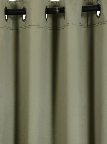 Eyda Green Color Premium Semi Blackout Door Curtain- 1 Pc