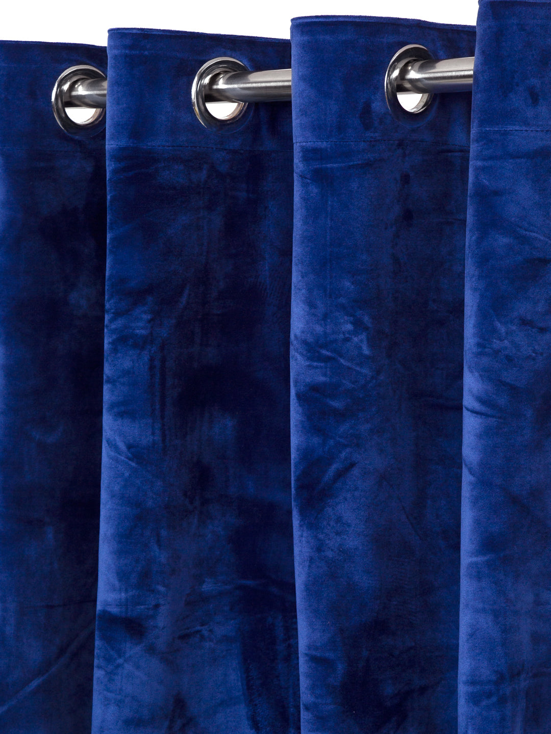 Eyda Premium Velvet Blue Color Eyelet Door Curtain- 1 Pc