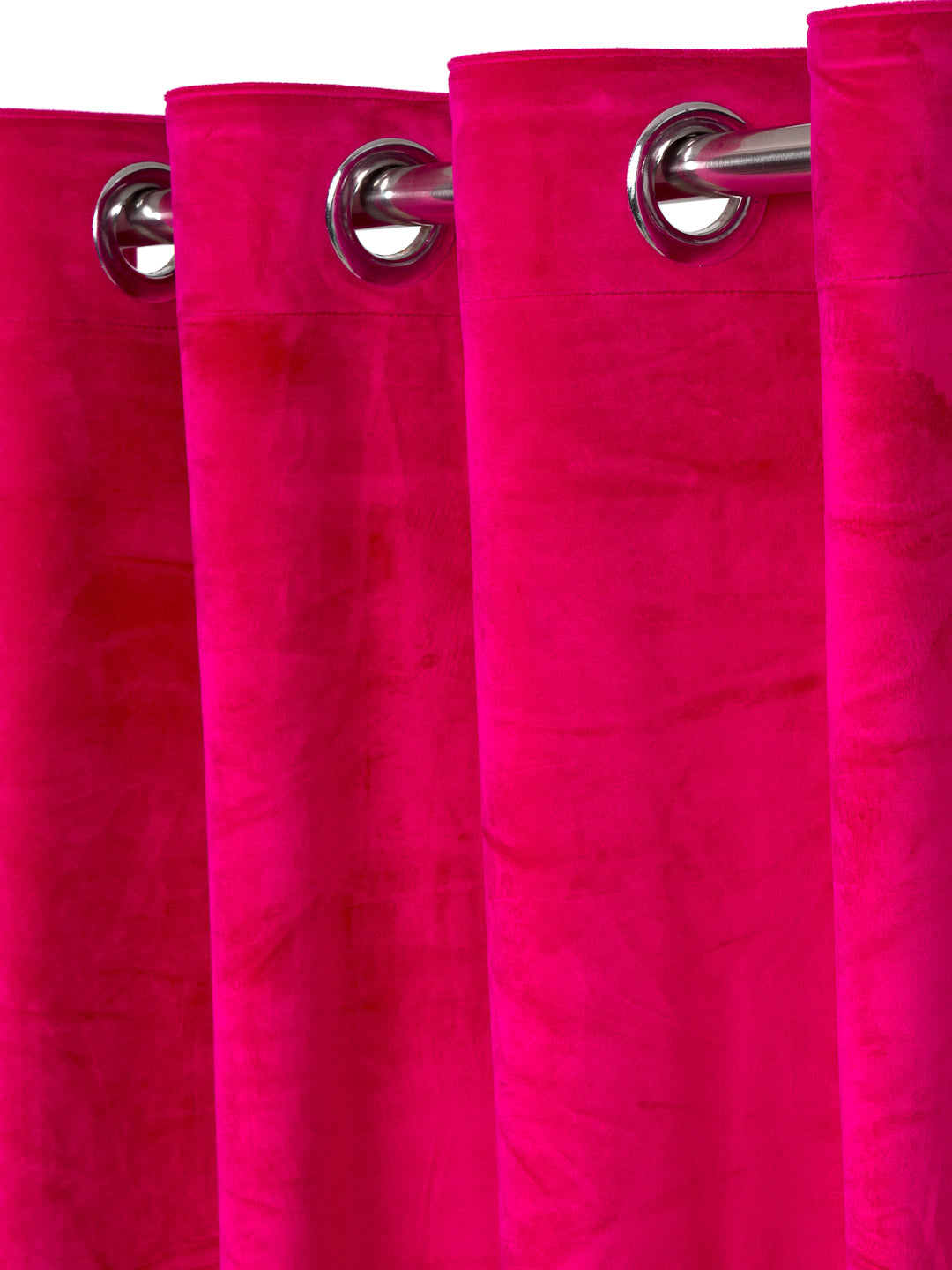 Eyda Premium Velvet Fuschia Color Eyelet Door Curtain- 1 Pc