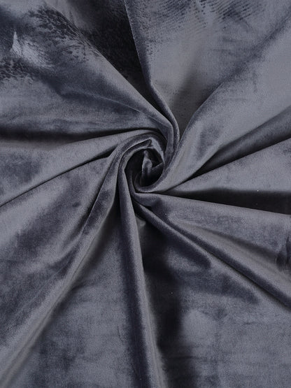 Eyda Premium Velvet Grey Color Eyelet Door Curtain- 1 Pc