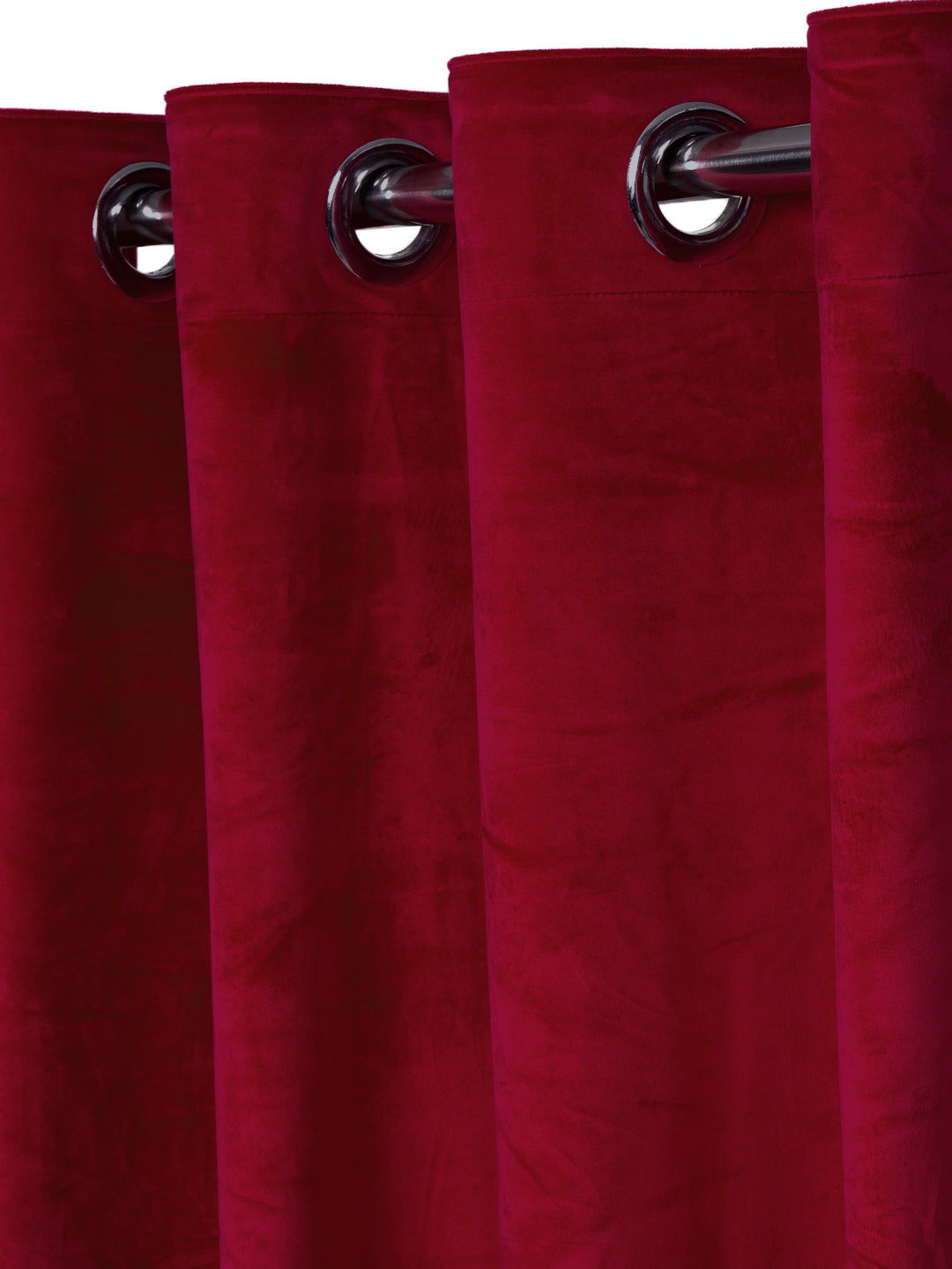 Eyda Premium Velvet Maroon Color Eyelet Door Curtain- 1 Pc