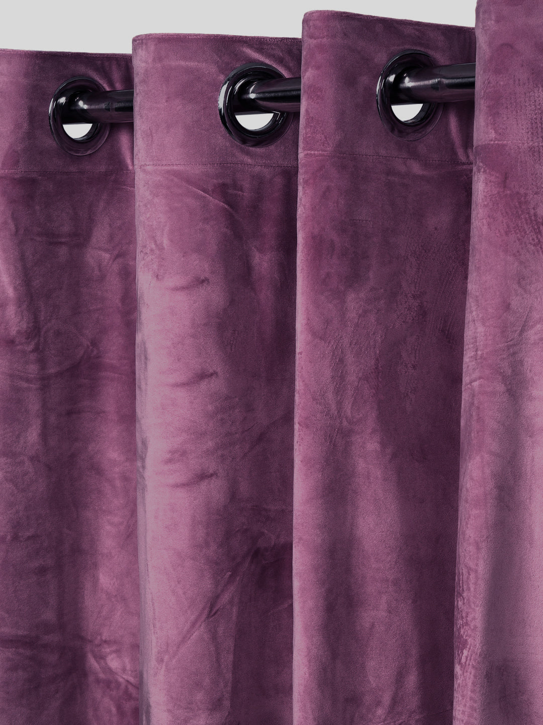 Eyda Premium Velvet Purple Color Eyelet Door Curtain- 1 Pc