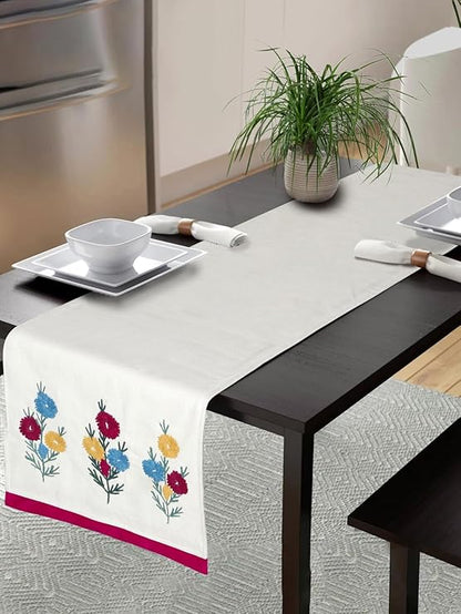Embroidered Cotton Table Runner
