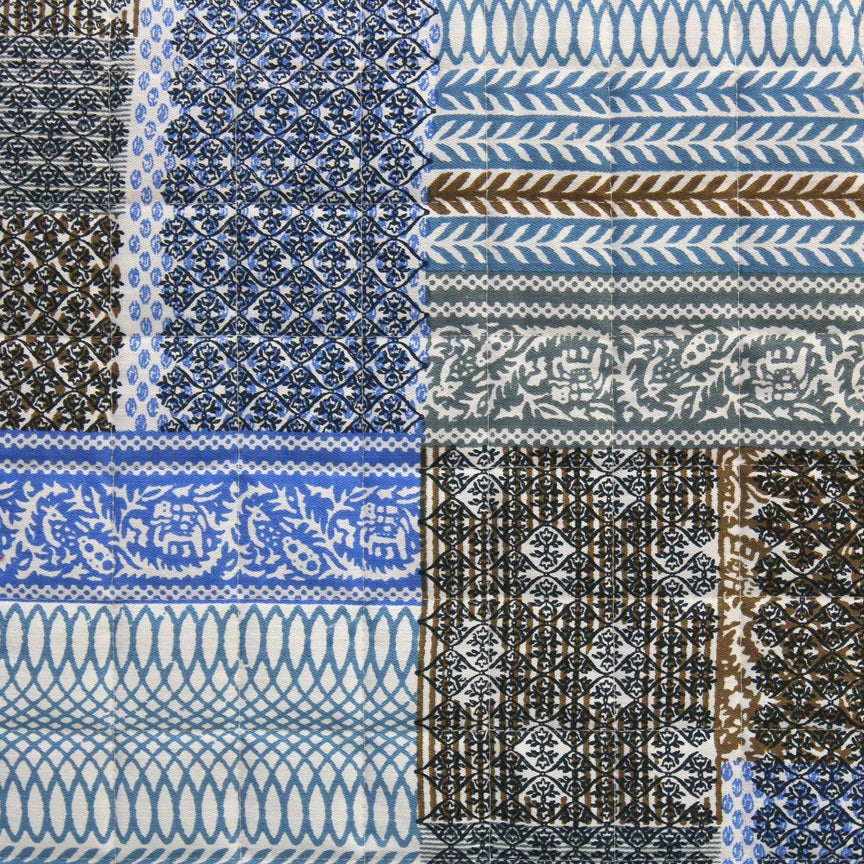 1 Seater Sofa Cover – Cotton  Patchwork Design | Anti-Slip | Washable Sofa Protector