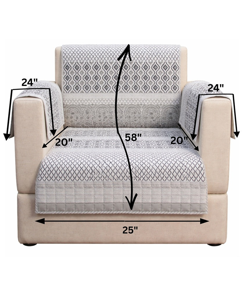 Jaipuri Cotton Printed 1 Seater Sofa Cover – Premium Anti-Slip Fit