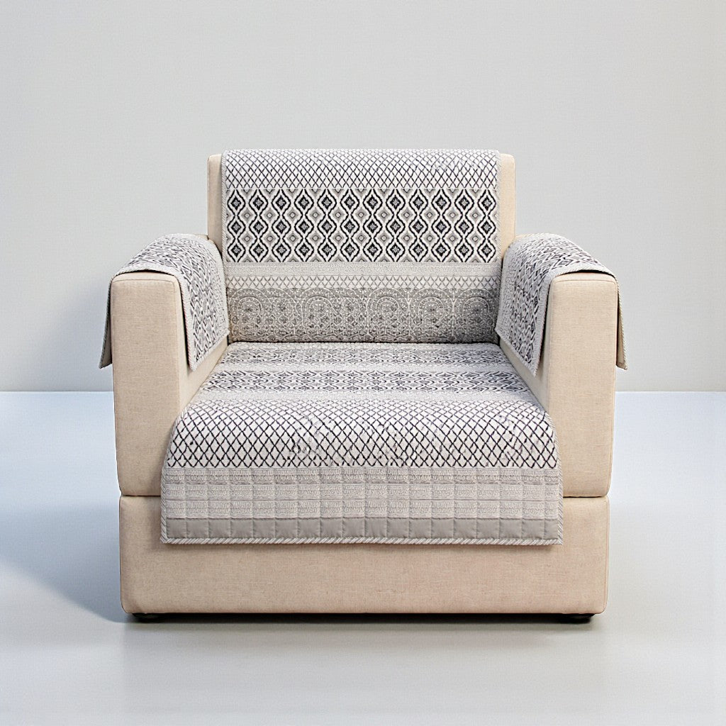 Jaipuri Cotton Printed 1 Seater Sofa Cover – Premium Anti-Slip Fit