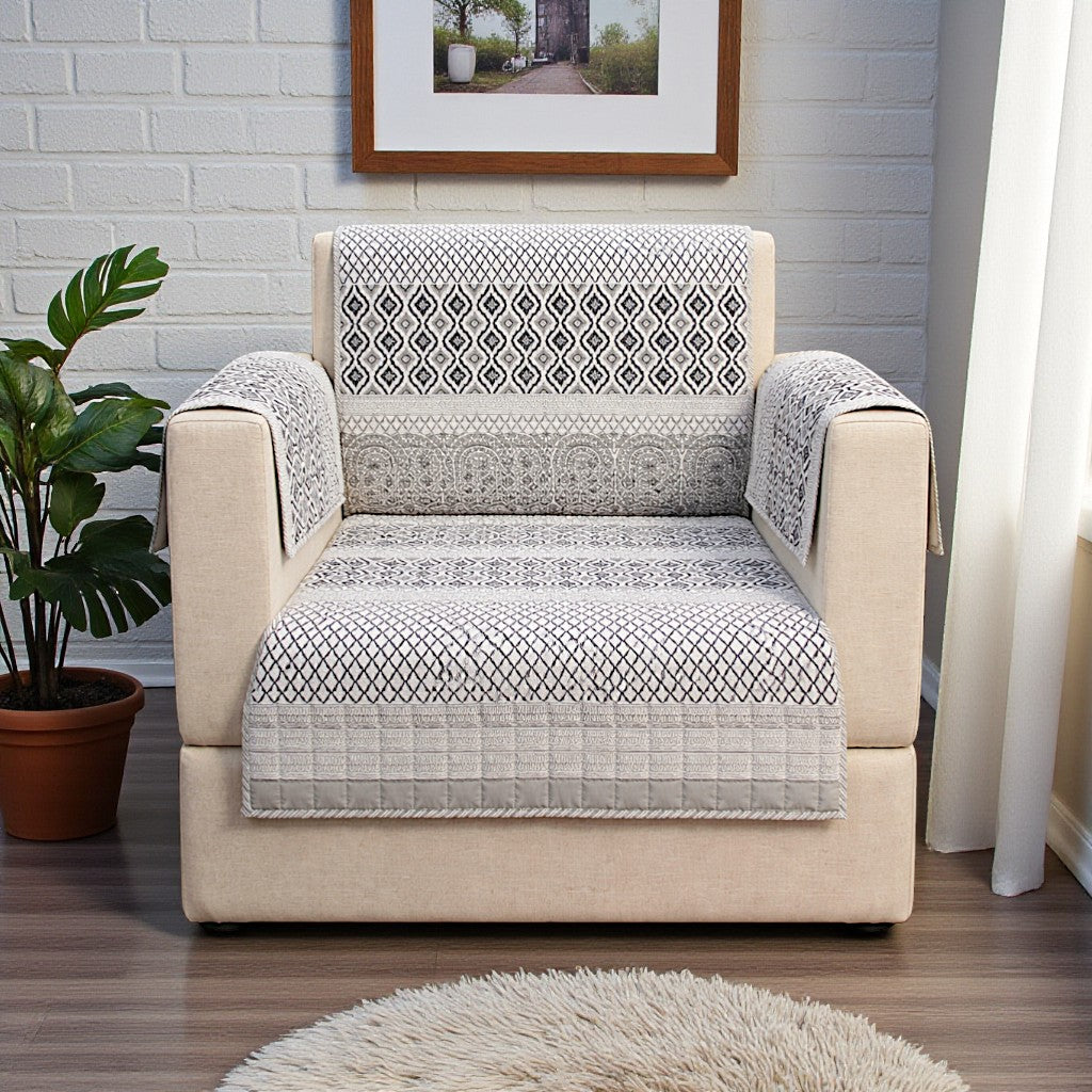 Jaipuri Cotton Printed 1 Seater Sofa Cover – Premium Anti-Slip Fit