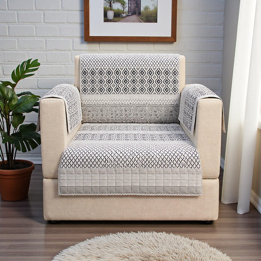Jaipuri Cotton Printed 1 Seater Sofa Cover – Premium Anti-Slip Fit