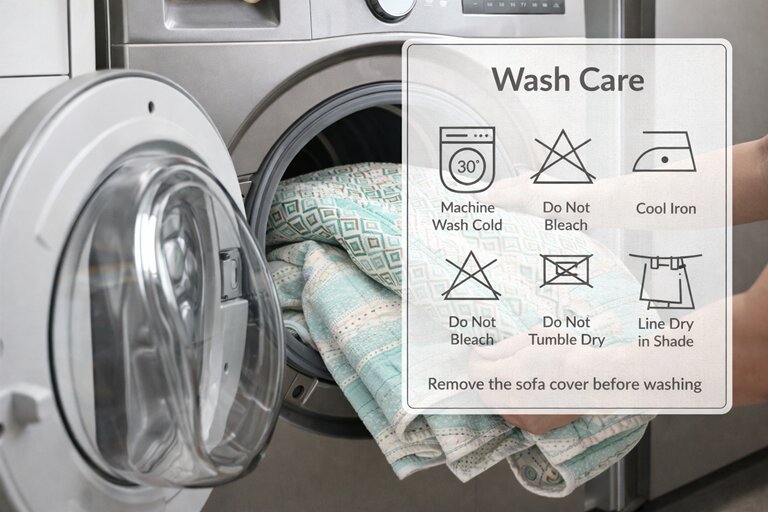 Jaipuri Cotton Printed 1 Seater Sofa Cover – Premium Anti-Slip Fit