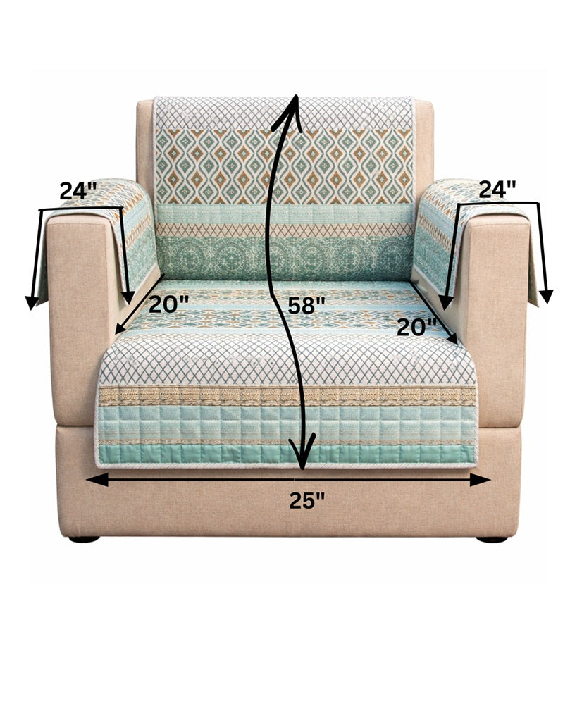 Jaipuri Cotton Printed 1 Seater Sofa Cover – Premium Anti-Slip Fit