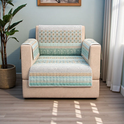 Jaipuri Cotton Printed 1 Seater Sofa Cover – Premium Anti-Slip Fit