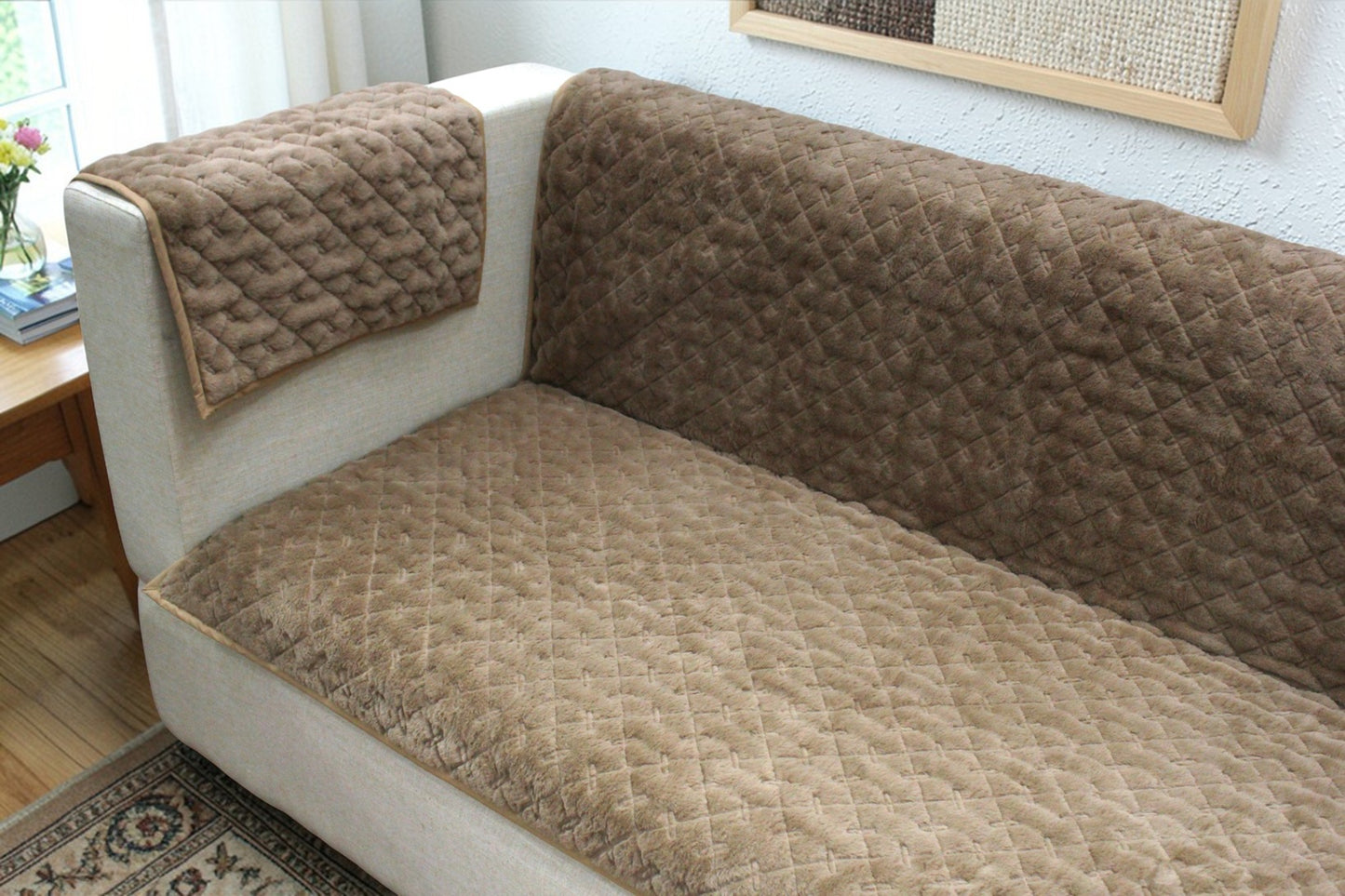 Premium Quilted Sofa Cover – Soft & Stylish Furniture Protector (2 Seater)