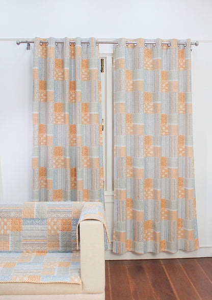 2 Seater Sofa Cover – Stretchable Patchwork Design | Anti-Slip | Washable Sofa Protector